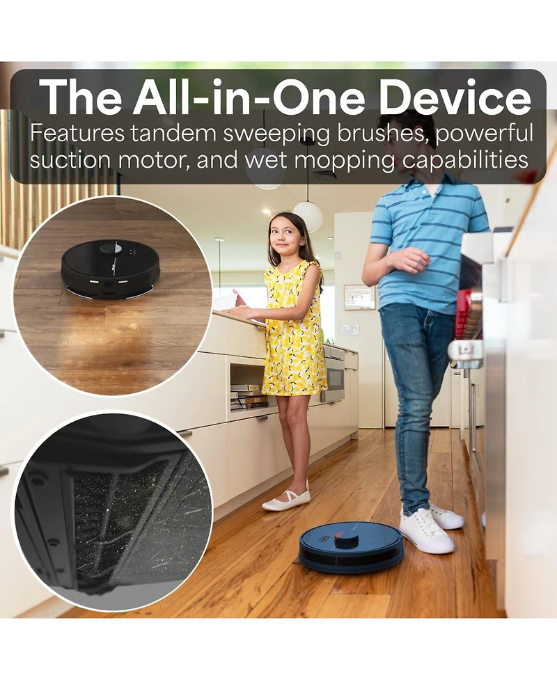 bObsweep Dustin Self-Empty Robot Vacuum and Mop, with U.s. and Canada Proprietary Software, 360degree(s) Mapping, 1 Gal Dock