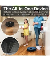 bObsweep Dustin Self-Empty Robot Vacuum and Mop, with U.s. and Canada Proprietary Software, 360degree(s) Mapping, 1 Gal Dock
