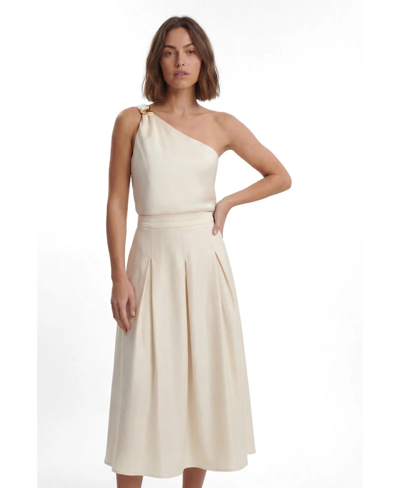 Karen Millen Women's Satin One Shoulder Top