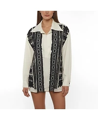 Pre-Owned Chloe Women's Embroidered Panel Crepe Blouse