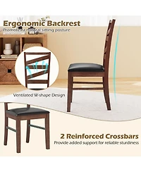 Slickblue Set of 2 Dining Chairs with Rubber Wood Legs Kitchen Side Seating