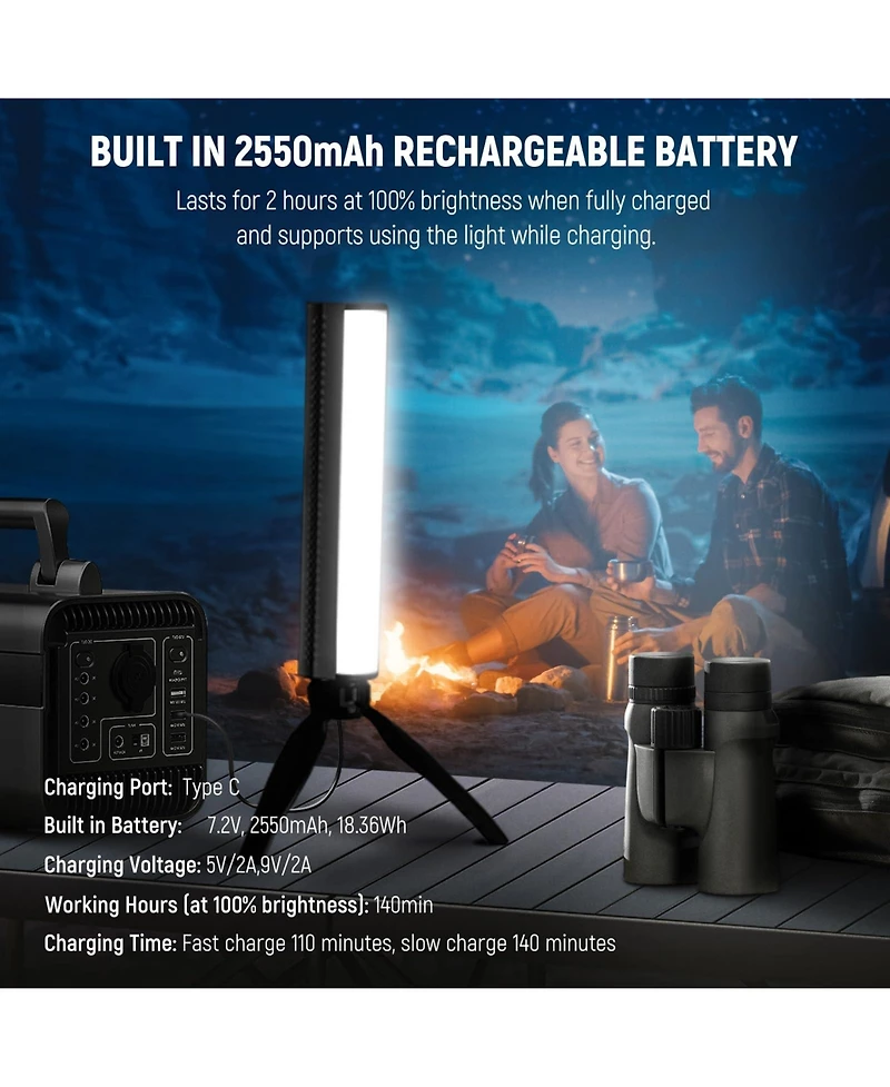 Neewer TL20C Led Video Light with 2550mAh, 2500K8500K, CRI95