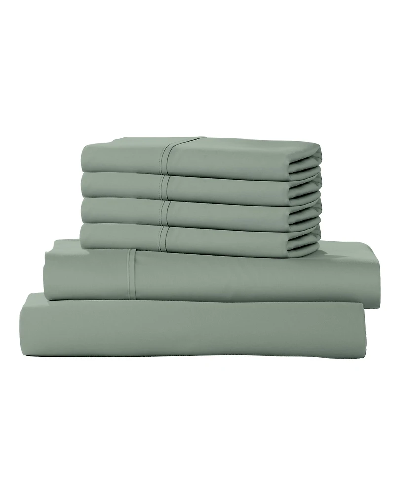 Color Sense 1200-Thread Count Cotton Blend 6-Piece Sheet Set