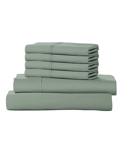 Color Sense 1200-Thread Count Cotton Blend 6-Piece Sheet Set