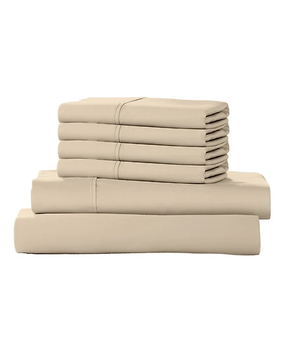Color Sense 1200-Thread Count Cotton Blend 6-Piece Sheet Set, California King