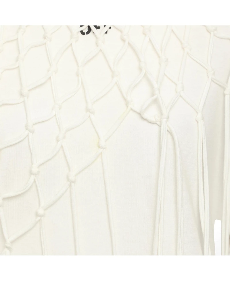Pre-Owned Off-White Women's Macrame Fringe Detail T-Shirt