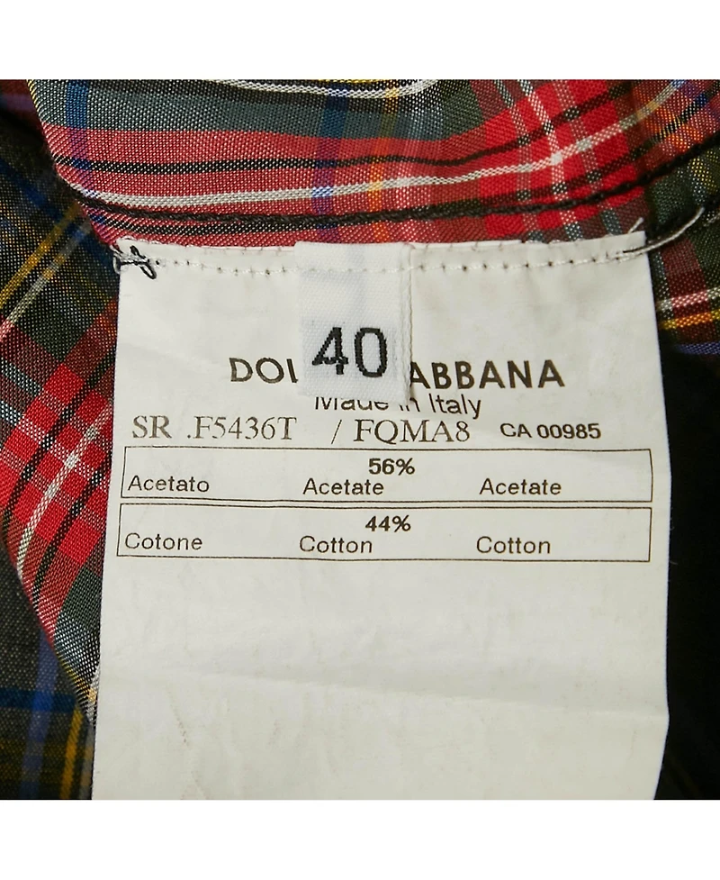 Pre-Owned Dolce & Gabbana Plaid Cotton Pearl Snap Button Detail Sleeveless Shirt