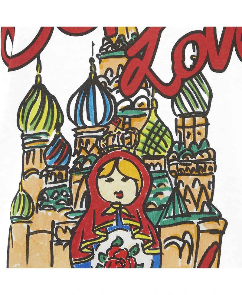 Pre-Owned Dolce & Gabbana Women's Pre-Owned Dolce and Gabbana Moscow Graphic Print Jersey T-Shirt