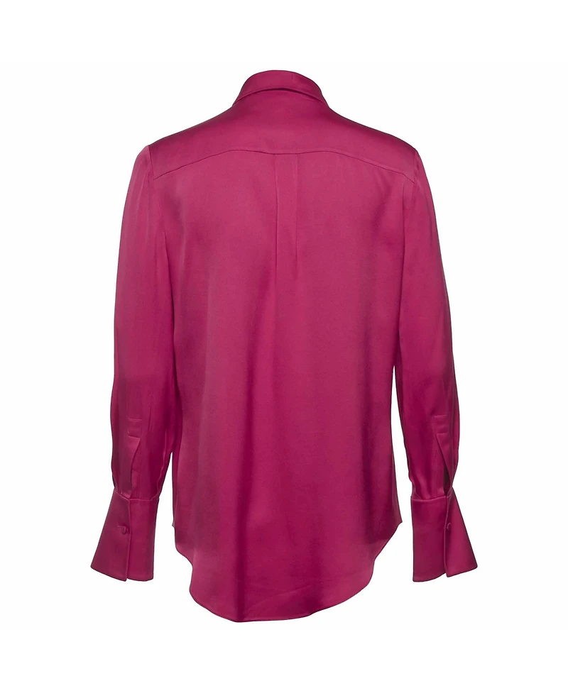 Pre-Owned Alexander Mcqueen Women's Ruffled Satin Silk Blouse
