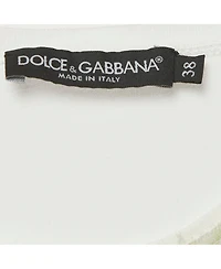 Pre-Owned Dolce & Gabbana Women's Madonna Print Jersey and Satin T-Shirt
