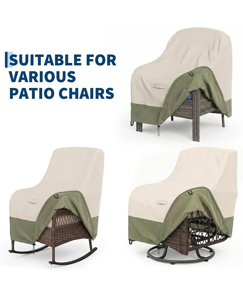 gaomon 8 Packs Waterproof Outdoor Patio Chair Cover, Wicker Swivel Chair Cover for Garden, Backyard