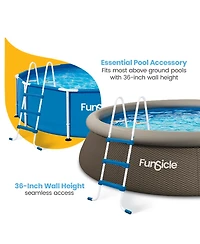 Funsicle 36 Inch SureStep 3 Stair Outdoor Above-Ground Swimming Pool Ladder