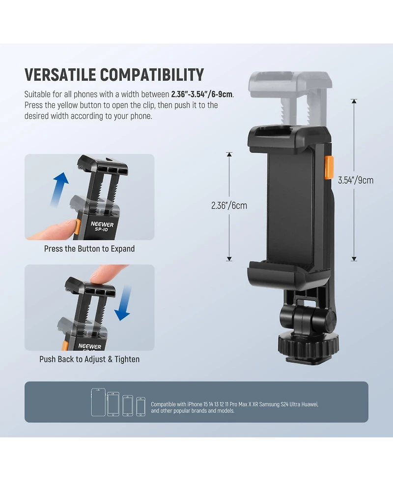 Neewer S24 Camera Tripod with 9cm for select iPhone and Android mobile devices