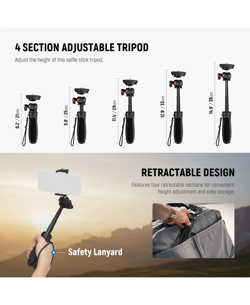 Neewer TP38 Camera Tripod for select iPhone models