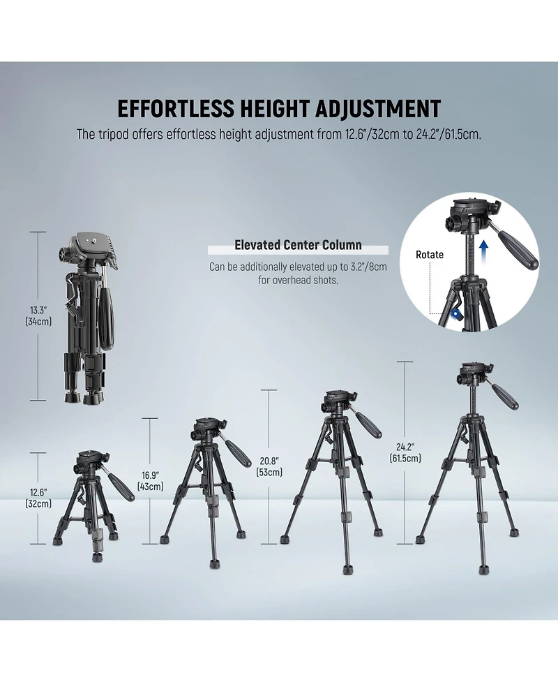 Neewer TP02 Camera Tripod with 13lb for select iPhone models