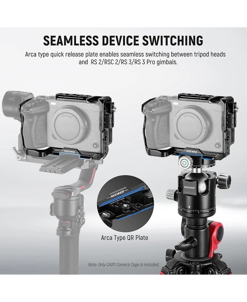 Neewer FX3 Camera Mounting Accessory with 8 Inch, 4 Inch for Sony FX3 FX30 Original Xlr Handle