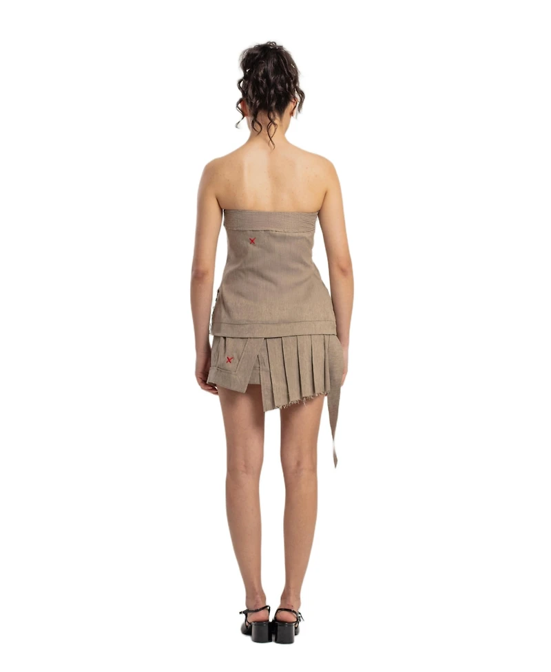 Pcfg Women's Linen-Blend Strapless Top