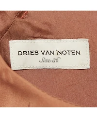 Pre-Owned Dries Van Noten Women's Ruched-Sleeve Silk-Blend Top