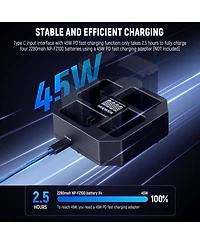 Neewer Nw-Z4 Camera Battery and Charging Accessory with 45W, Usb C for select Sony Np-f-series devices