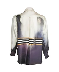 Pre-Owned Burberry Women's Arianna Monogram Print Silk Shirt