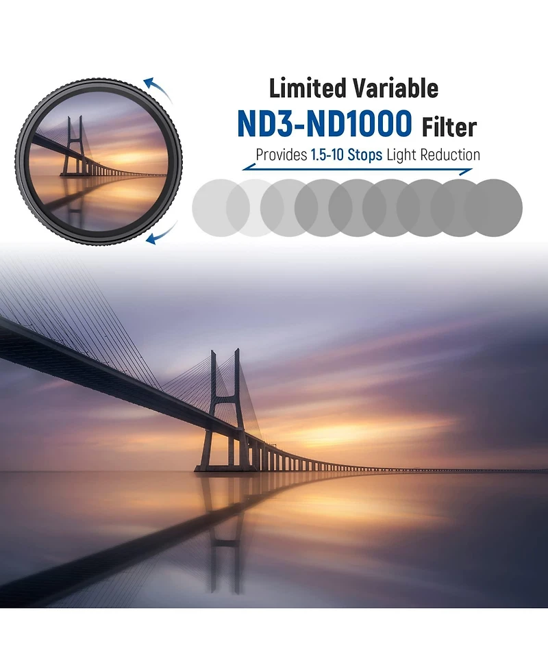 Neewer ND3-ND1000 Camera Lens Accessory with ND3, ND1000