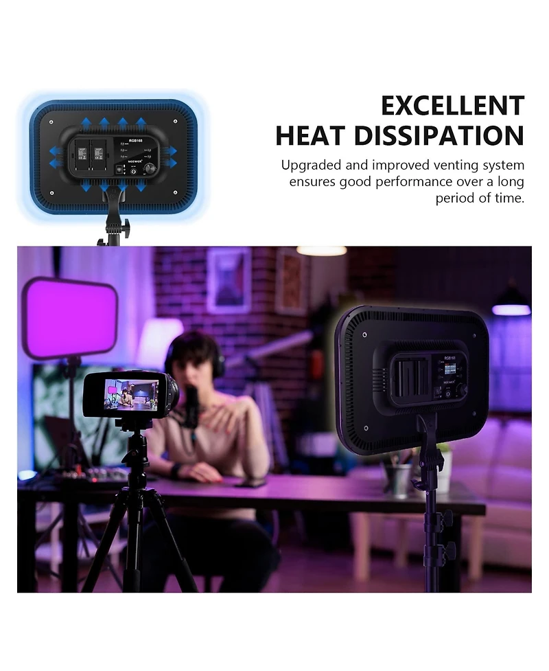 Neewer RGB168 Led Video Light with 60W, 8500K, CRI97