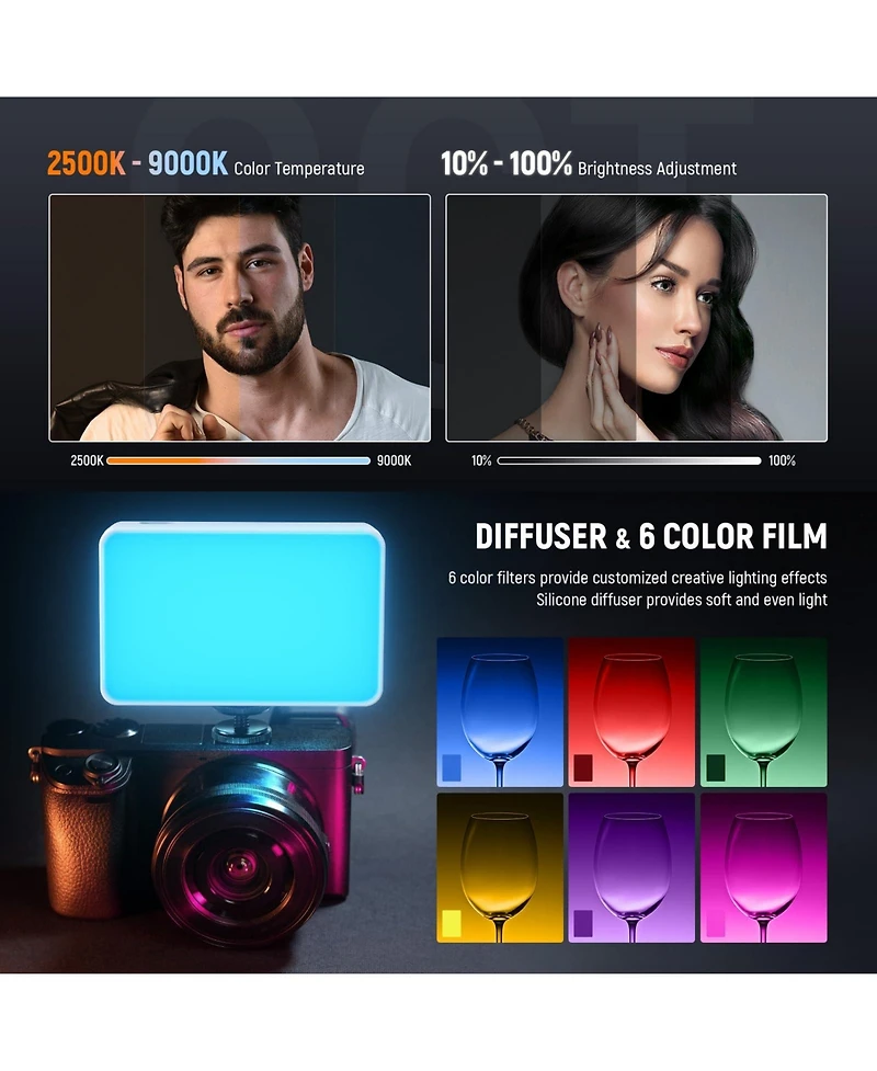 Neewer BL120B Camera and Photo Accessory with 3000mAh, 9000K, CRI95 for select iPhone models