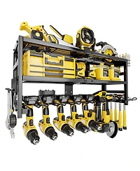 Xdovet Power Tool Organizer Wall Mount 3 Layer 9 Drill Holder Garage Workshop