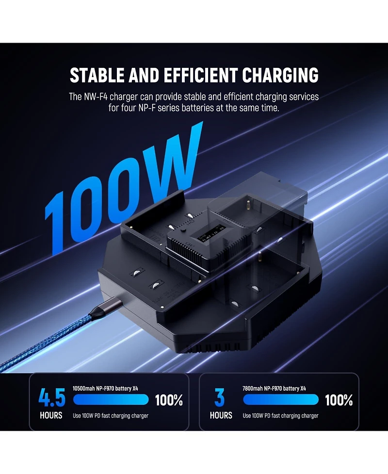 Neewer Nw-F4 Camera Battery and Charging Accessory with 100W, Usb C