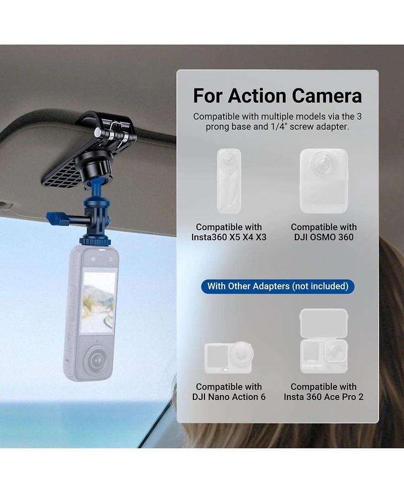 Neewer AC055 Camera Mounting Accessory for select GoPro, Dji and Insta360 action cameras