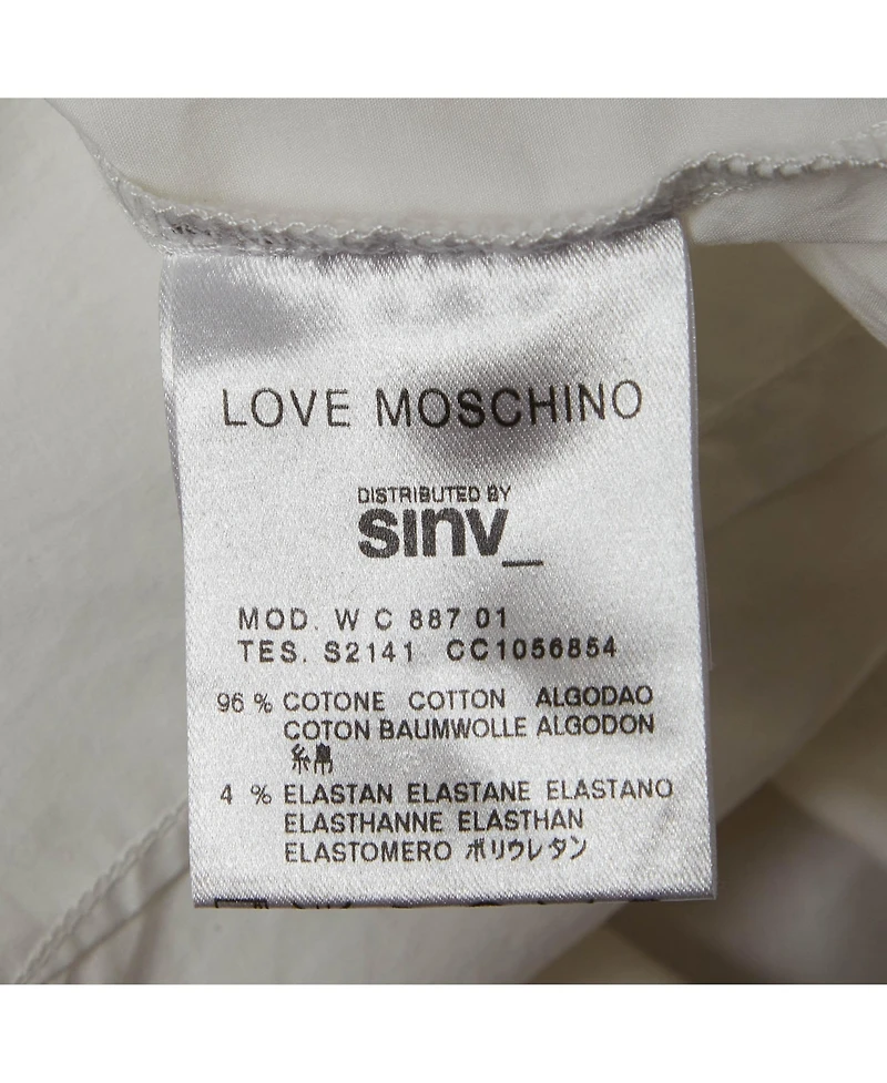 Pre-Owned Love Moschino Women's Beaded Cotton Belted Shirt