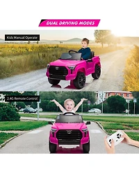 homfan 41.7 x 21.7 12.6 Inch Kids Electric Ride On Truck, 12V Licensed Pickup with Parent Remote, Battery Powered for Outdoor Adventure Play