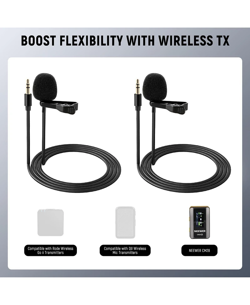 Neewer CM5 Microphone for Rode Wireless Go Ii 2 Dji Wireless Mic