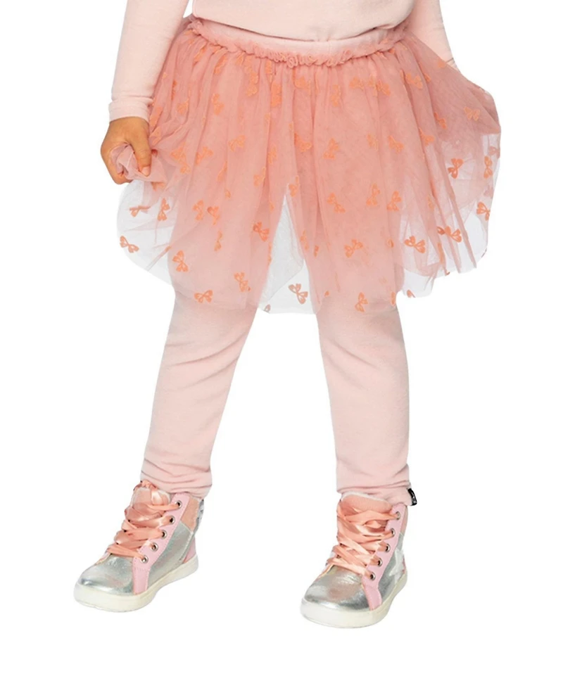 Deux par Baby Girls 12M-24M Leggings with Integrated Tulle Skirt Pale Dusty
