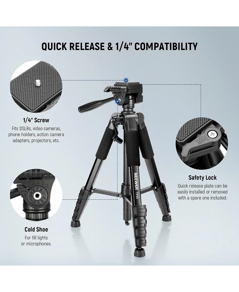 Neewer TP55 Camera Tripod for select iPhone models