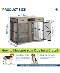 homfan 44 Dog Crate Furniture with Drawers