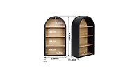 flynama 43 Inch Arched 4-Tier Mdf Bookshelf Home Decorative Storage Display Shelf