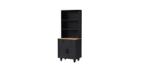 flynama Farmhouse Tall Storage Cabinet with Gourd-Shaped Solid Wood Legs