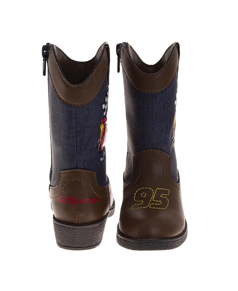 Disney Big Boys Cars Lightning ( 6 to 12 ) McQueen' Cowboy Boots CalfHigh Western Style