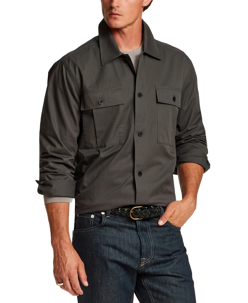 Vintage & Black Men's Twill Overshirt Jacket
