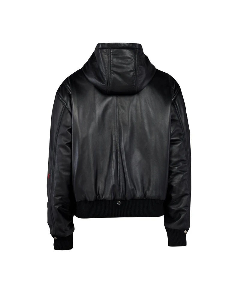 Pcfg Men's Genuine Leather Bomber Jacket