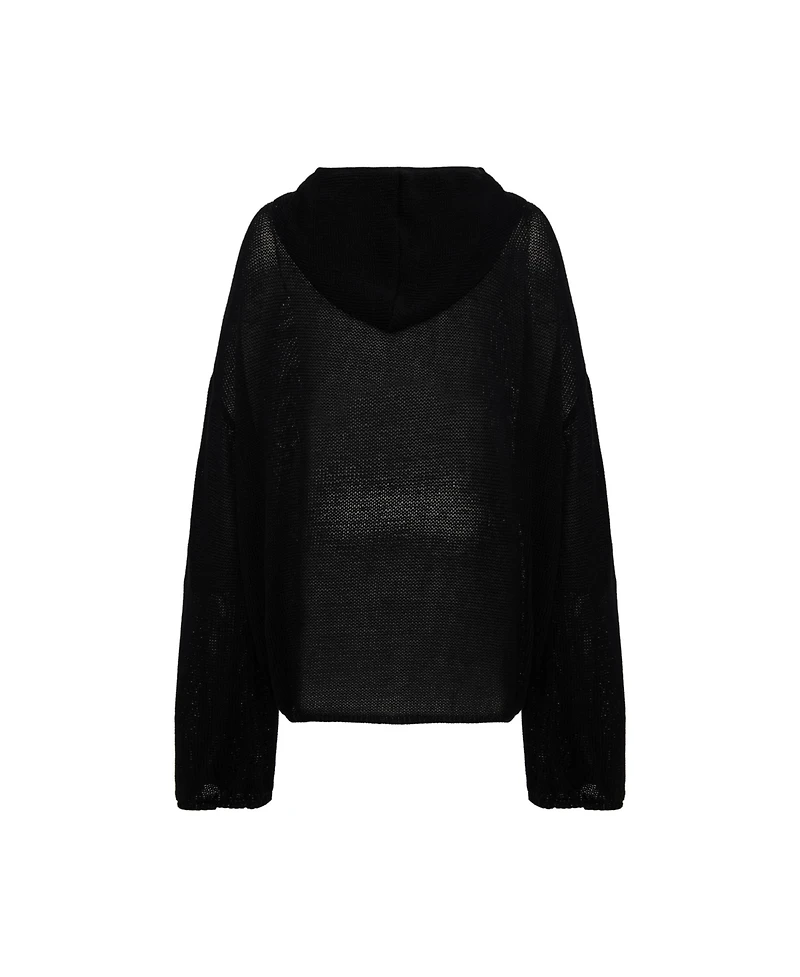 Pcfg Men's Cotton-Blend Knit Hoodie with Woven Patch