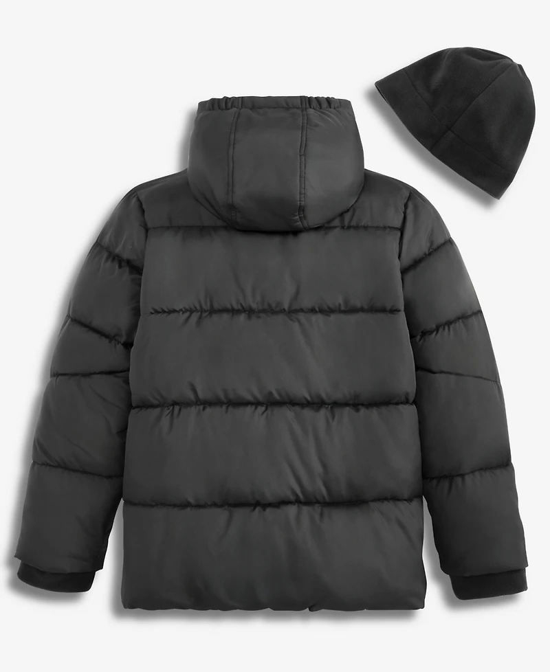 S Rothschild & Co Boys' Xs-xl Solid Quilted Puffer Hooded Coat and Hat (while supplies last)