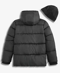 S Rothschild & Co Boys' Xs-xl Solid Quilted Puffer Hooded Coat and Hat (while supplies last)
