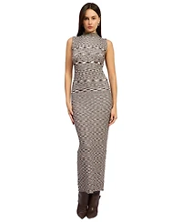 En Saison Women's Lila Sleeveless Mock Neck Maxi Dress