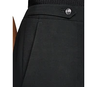 Dkny Petite High-Rise Straight Textured Crepe Pants