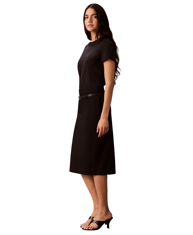 Calvin Klein Women's Belted Midi Pencil Skirt