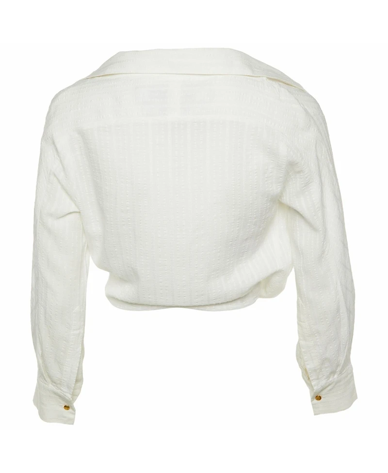 Pre-Owned Jacquemus Women's La Riviera Textured Viscose Wrap Blouse