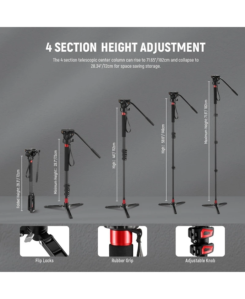 Neewer TP71 Camera Monopod with 13.2lb, 6Kg for Dji Rs Gimbals