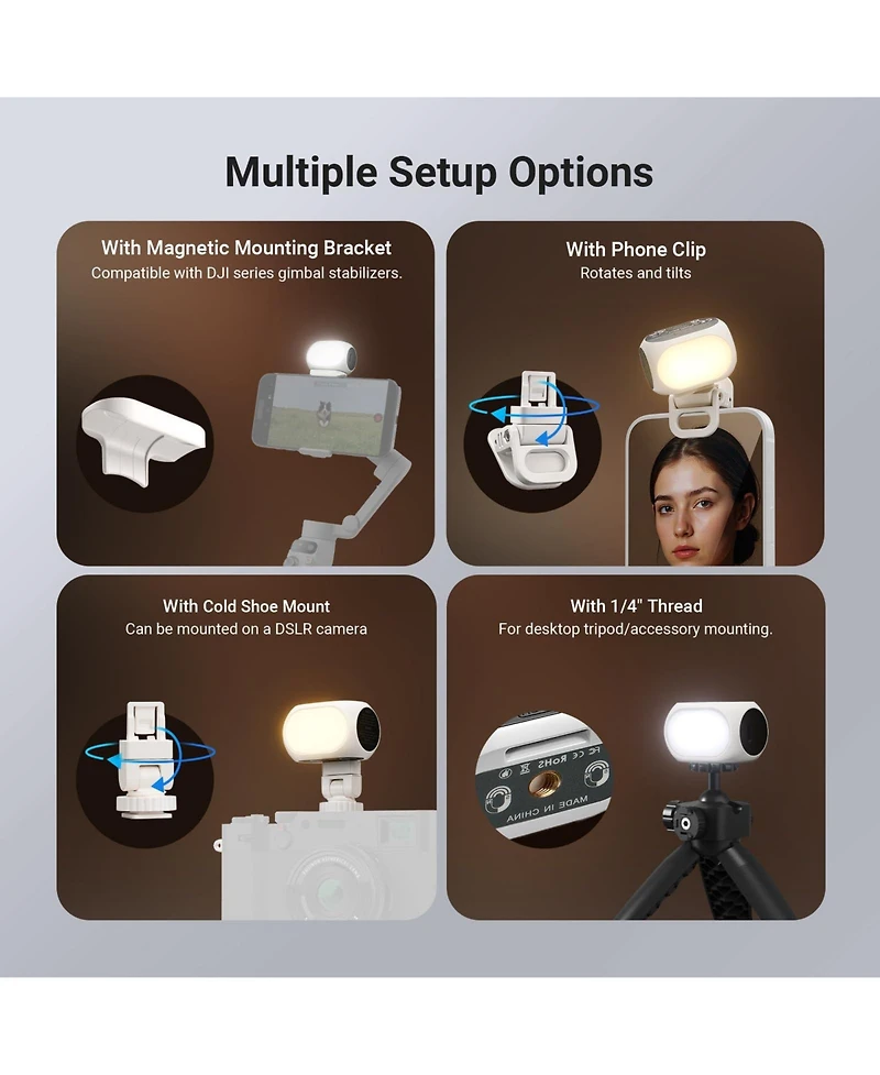 Neewer NL40B Camera Mounting Accessory with 800mAh, CRI90 for select iPhone models